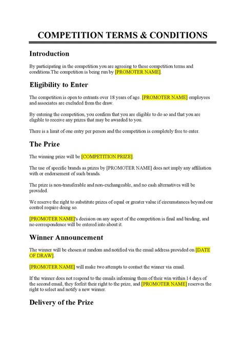 Competition Permits, Random Draws & Terms and Conditions.
